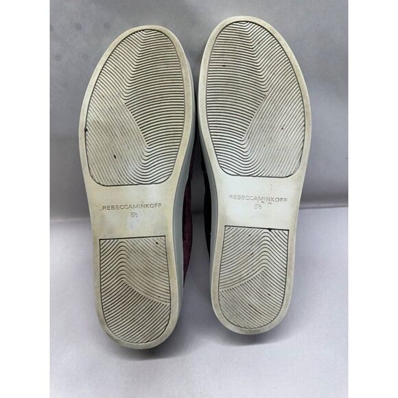 Rebecca Minkoff Açaí Noelle Stud Burgundy Velvet Slip On Loafers Size 8.5 - Picture 7 of 8